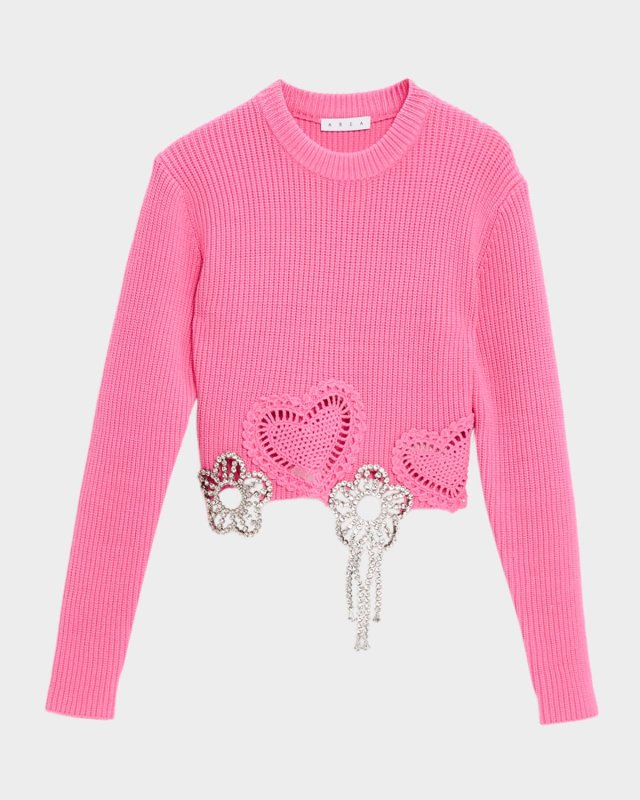 Crystal Crochet Crop Sweat